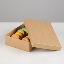 Cardboard box without a window, craft, 21 x 15 x 5 cm, set 5 pcs.