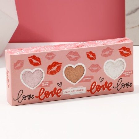Gift set of Love cosmetics, bathtub salt 3 x 100 g, pure happiness-2