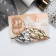 Hair clip "Lien" (set 2 pcs) leaves, 7 cm, silver-gold