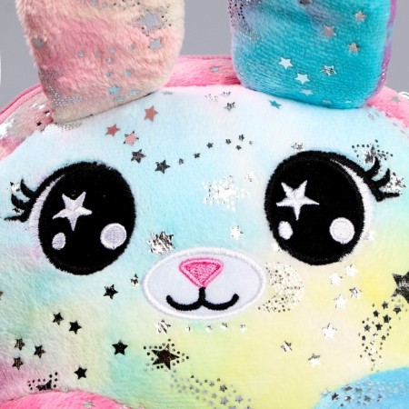 Children's fur “bunny” bag, pink color, 15.5x12.7x4 cm-3