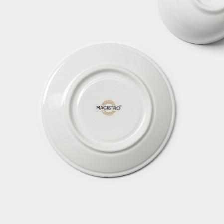 Coffee steam porcelain Magistro la Perle, 2 objects: a cup 100 ml, a saucer d = 11.5 cm, white color-6