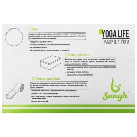 Sangh yoga set: block, belt, ball, purple color-2