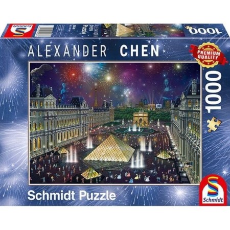 Puzzle "A. Chen. Fireworks above the Louvre ", 1000 elements