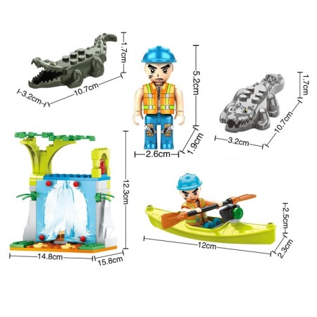 Designer Jungle "Waterfall with crocodiles", 134 details-1