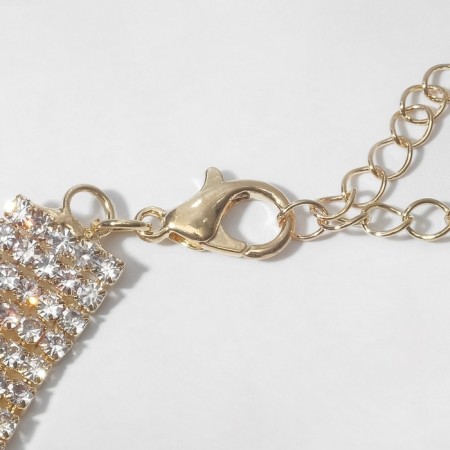 The necklace "Waterfall" is a wave, the color is white in gold, 25 cm-1