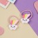 Hair elastic band "Baby" (set 2 pcs) cloud of train, 3 cm, white-pink