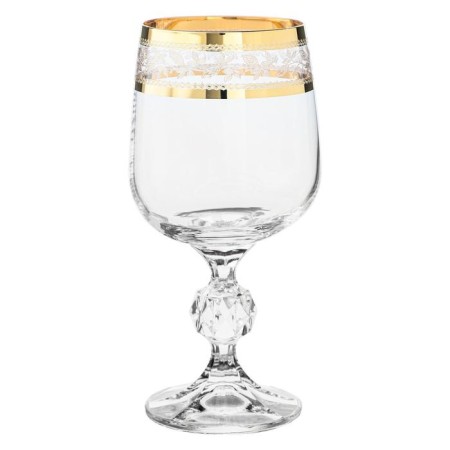 A set of glasses for red wine Sterna, Panto Gold decor, 230 ml x 6 pcs.