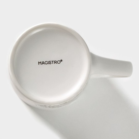 Porcelain mug Magistro "Mandala", 380 ml, beige pattern-3