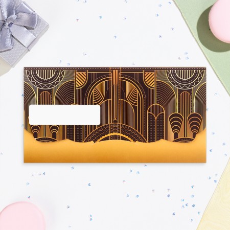 Money envelope "Congratulations!" gold ornament, 18.5 x 8.5 cm-2