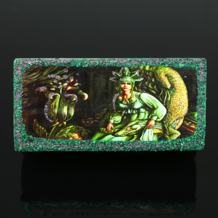 Casket "Mistress of the Copper Mountain" 15x7x5.5 cm, natural stone, coil-4