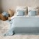 Shifu bedspread, size 220x240 cm, blue color