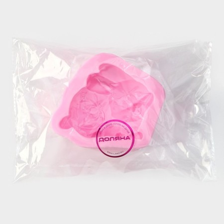 Mold Dolyana "Bunny", silicone, 9.5 × 8.2 × 4 cm, pink color-4