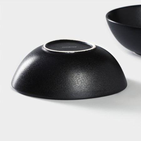 Porcelain salad Magistro Carbon, 15.5 × 13.5 cm, black color-3