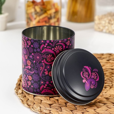 Bank with a lid for bulk products "Buta", 800 ml, d = 10 cm, round, lilac color-1