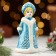 Souvenir "Snow Maiden Snowflake", blue fur coat, 12 cm, porcelain