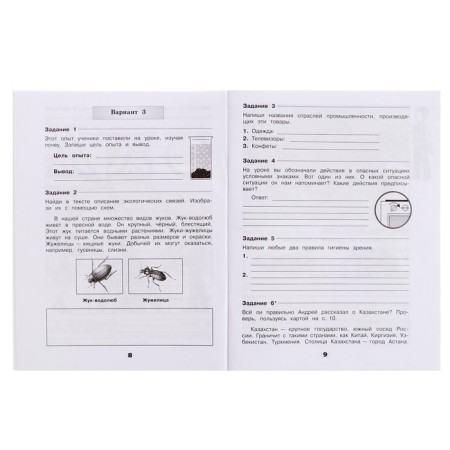 Verification work. GEF. The surrounding world, new design, grade 4. Pleshakov A.A.-3