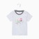 T-shirt for girls, gray/strip, height 104-110 cm