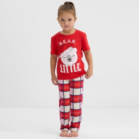 Пижама для девочки новогодняя KAFTAN "Bear", размер 34 (122-128)-1