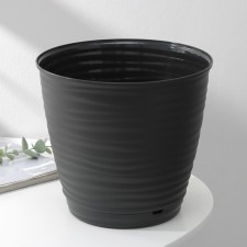 Pot for flowers with a Saffron pallet, 5.4 l, d = 22.4 cm, h = 20.5 cm, black color is black