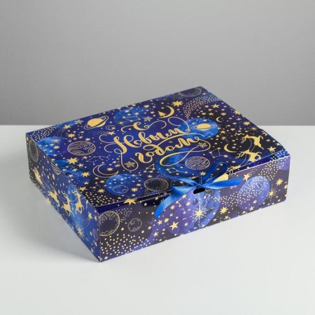 Folding Gift Box "Cell and Cozy", 31 x 24.5 x 9 cm, New Year-1