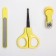 Children's manicure set, 3 subjects: scissors, saw, knipser, 0 months old, yellow color