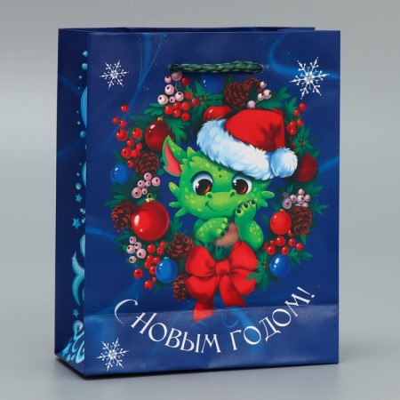 Laminated vertical packet “With New Happiness”, S 12 x 15 x 5.5 cm, New Year-3