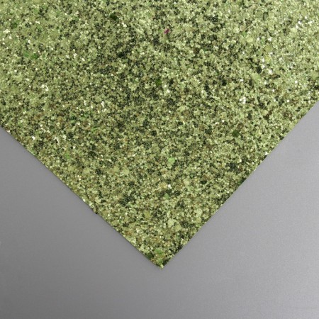 Liszt for creativity claims. Kozh "Large sparkles" light green sheet 33x20 cm thick 0.84 mm 104805-2