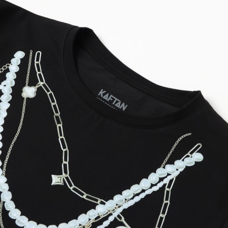 Pajama female (T -shirt and trousers) KAFTAN "Pearls" p. 40-42, black-5
