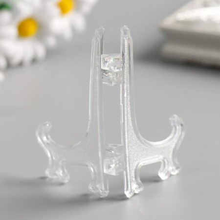 Plastic plastic stand 7.5 cm transparent, for plates 7-10 cm-1