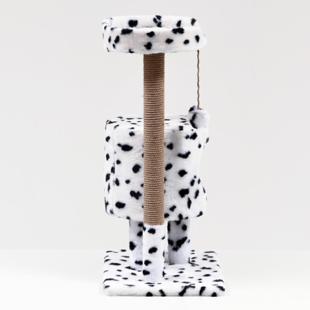 House for cats with a claw "Round with a site", 52 x 52 x 95 cm, Dalmatian-2