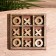 Game table "Cross-cuts" 13x13 cm, shisham tree, brass