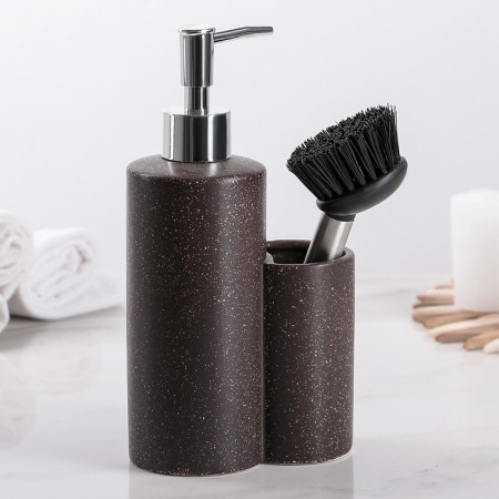 A dispenser for a detergent with a “minimum” brush, 400 ml, brown color-1