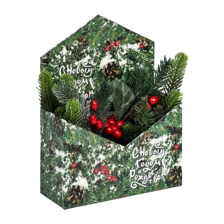 Gift envelope "Happy New Year and Merry Christmas", 18 x 24 x 7 cm-2