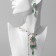 Set 2 objects: earrings, pendant "kaleidoscope", green-white color in gold, 48 cm