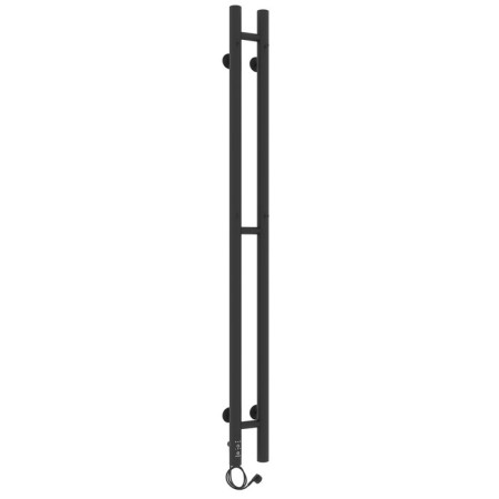 Electric heated towel rail Laris Prime Chekch, 80x1200 mm, 2 crossbars, left, black-9