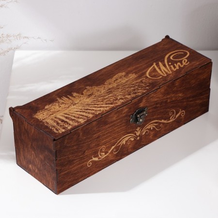 ADELICA's wine box "Tuscan", 33.5 × 10 × 10.2 cm, color dark chocolate-2
