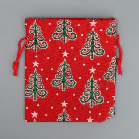 Bag Gift canvas "New Year's spruce", 10 x 12 cm +/- 1.5 cm, New Year-5
