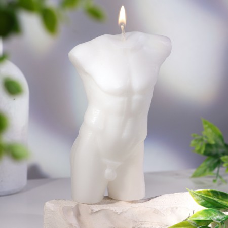 Figure candle "Men's silhouette" 12x7.5 cm, white