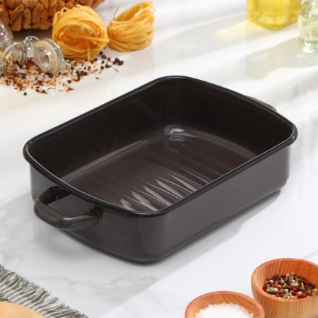 A baking sheet with a lid, 3 l, d = 7 cm, brown color-3