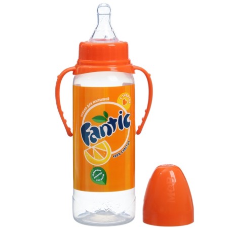 Fantic feeding bottle, classic throat, 0 months, 250 ml., Cylinder, with handles-3
