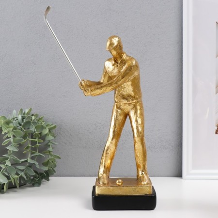 Polystone souvenir "Golphist - Professional blow" gold 16x9.5x35 cm