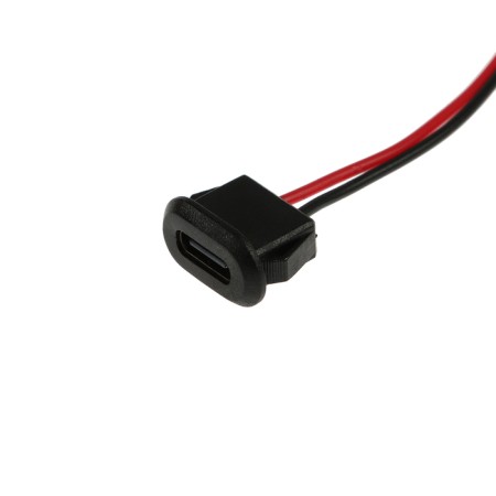 Type-C connector with a wire 10 cm, 2 pin, 2.1 a, 5 V, black-1