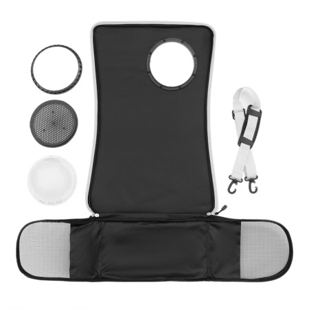 Overnight bag with organizer and porthole, 43 x 24 x 28 cm, white/green-14
