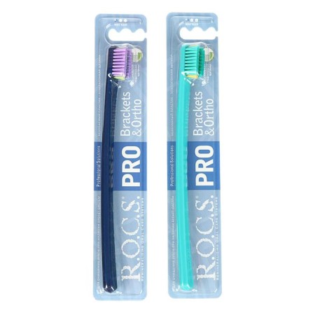 Toothbrush R.O.C.S PRO BRACKETS & ORTHO, for bracket systems, soft, mix