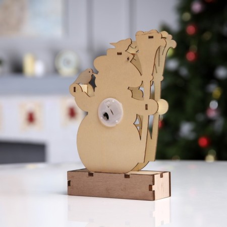 LED figure "Snowman" 16.5 × 20 × 5 cm, wood, batteries LR1130X3, glow warm white-2