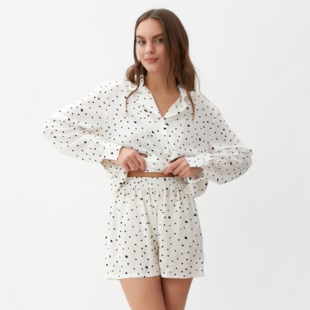 Pajamas (shorts, jacket) KAFTAN, White, p. 48-50-4