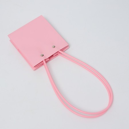 Flower bag, square, pink, moisture resistant, 13x12x12 cm-2