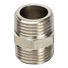 Ниппель STOUT SFT-0004-001212, 1/2", наружная/наружная резьба, никелированная латунь