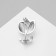 Brooch "Flower", white-green color in silver