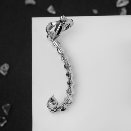 Earring "Kaff" Rhinestones of the classic, on the right ear, white color in silver-3
